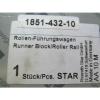 origin Rexroth Star 1851-432-10 D-97419 Runner Block Roller Rail Free Shipping