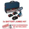Bosch 18V Professional Combi Drill Kit &amp; 3x Li-ion Batteries #1 small image