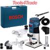 Bosch GKF 600 Palm Router Kit 600w and Extra Bases Accessories 060160A161 110V #1 small image