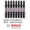 NEW BOSCH IMPACT CONTROL PZ 2 DOUBLE SIDED HEX SCREWDRIVER BITS 65MM PACK 8 #1 small image