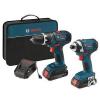 Bosch 18-Volt Compact Tough Drill &amp; Impact Drivers (2) Slim Batteries Combo Kit #1 small image