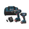 2-Tool 18-Volt Lithium-Ion Cordless Combo Kit Slim Battery Drill Impact Driver #1 small image