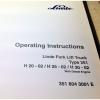 Linde Fork Lift Truck 351 Operating Instructions, H20-02 H25-02 H30-02 (4226)