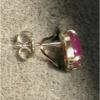LINDE LINDY 9X7MM 4+CT PINK STAR RUBY CREATED SAPPHIRE 925 S/S STUD EARRINGS 2ND #2 small image
