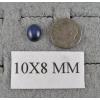 VINTAGE LINDE LINDY 10X8MM CF BLUE STAR SAPPHIRE CREATED STUD EARRINGS .925 SS