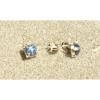 VINTAGE LINDE LINDY PETITE 5MM RD CF BLUE STAR SAPPHIRE CREATED STUD EARRINGS SS #1 small image