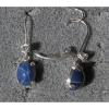 VINTAGE SIGNED LINDE LINDY 9x7MM CF BLUE STAR SAPPHIRE CREATED L BK EARRINGS S/S #3 small image