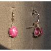 LINDE LINDY 10X8MM 5+ CTW PINK STAR RUBY CREATED SAPPHIRE S/S LEVERBACK EARRINGS #1 small image