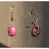 LINDE LINDY 9X7MM 4+CT PINK STAR RUBY CREATED SAPPHIRE 925 SS LBACK EARRINGS 2ND