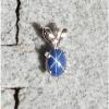 LINDE LINDY CORNFLOWER BLUE STAR SAPPHIRE CREATED 925 STERLING SILVER PENDANT #1 small image