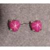 LINDE LINDY PINK STAR RUBY CREATED SAPPHIRE HEART EARRING PENDANT CHAIN ST .925 #3 small image