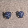 LINDE LINDY CF BLUE STAR SAPPHIRE CREATED HEART EARRING PENDANT CHAIN SET .925 #3 small image