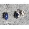 LINDE LINDY CORNFLR BLUE STAR SAPPHIRE CREATED 925 STERLING SILVER STUD EARRINGS #1 small image