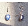 LINDE LINDY 10X8MM 5+ CTW CF BLUE STAR SAPPHIRE CREATED S/S LEVERBACK EARRINGS #2 small image
