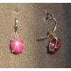 LINDE LINDY 12X10MM 9+  CTW PINK STAR RUBY CREATED SAPPHIR SS LEVERBACK EARRINGS
