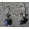 VINTAGE LINDE LINDY 9x7MM CRNFL BLUE STAR SAPPHIRE CREATED L BK EARRINGS .925 SS #1 small image
