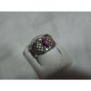 Sterling Silver Lattice Filigree,Linde/Lindy Ruby Star Sapphire Band Ring,Sz 8.5 #3 small image