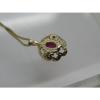 Solid 14k Yellow Gold Pink Ruby Lindi Linde Lindy Star Diamond Pendant Necklace #6 small image