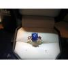 DARK BLUE LINDE STAR  RING WITH RUBY ACCENTS/SOLID STERLING SILVER #6.5 #2 small image