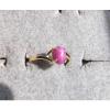 VINTAGE LINDE LINDY PINK STAR RUBY CREATED SAPPHIRE RING SOLID 14K YELLOW GOLD #1 small image