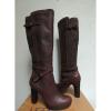 UGG TALL LINDE BROWN LEATHER HARNESS HIGH HEEL BOOTS, US 8.5/ EUR 39.5  ~ NEW #2 small image