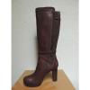 UGG TALL LINDE BROWN LEATHER HARNESS HIGH HEEL BOOTS, US 8.5/ EUR 39.5  ~ NEW #4 small image