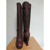 UGG TALL LINDE BROWN LEATHER HARNESS HIGH HEEL BOOTS, US 8.5/ EUR 39.5  ~ NEW #5 small image
