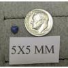 5X5 MM HEART LINDE LINDY CF BLUE STAR SAPPHIRE CREATED 2ND RD PLT .925 S/S RING #2 small image