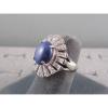 12X10MM LINDE LINDY CRNFLWER BLUE STAR SAPPHIRE CREATED 2ND RD PLT .925 S/S RING #2 small image