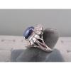 12X10MM LINDE LINDY CRNFLWER BLUE STAR SAPPHIRE CREATED 2ND RD PLT .925 S/S RING #5 small image