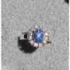 HALO LINDE LINDY CRNFLWR BLUE STAR SAPPHIRE CREATED SECOND RING STAINLESS STEEL #1 small image