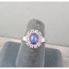 HALO LINDE LINDY CRNFLWR BLUE STAR SAPPHIRE CREATED SECOND RING STAINLESS STEEL #2 small image
