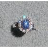 HALO LINDE LINDY CRNFLWR BLUE STAR SAPPHIRE CREATED SECOND RING STAINLESS STEEL #4 small image