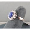 HALO LINDE LINDY CRNFLWR BLUE STAR SAPPHIRE CREATED SECOND RING STAINLESS STEEL #6 small image