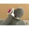 HALO LINDE LINDY PINK STAR SAPPHIRE CREATED RUBY SECOND RING STAINLESS STEEL #4 small image