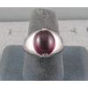 PMP LINDE LINDY TRANS RED STAR RUBY CREATED SAPPHIRE RING RHODIUM PLATE .925 SS #5 small image