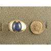 MEN&#039;S 12x10mm 5+ CT LINDE LINDY CRNFLR BLUE STAR SAPPHIRE CREATED SECOND RING SS #4 small image