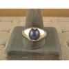 MEN&#039;S 10x8mm 3+ CT LINDE LINDY CRNFLWR BLUE STAR SAPPHIRE CREATED SECOND RING SS #2 small image