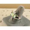 VINTAGE LINDE LINDY MINT GREEN STAR SAPPHIRE CREATED DRAGON FLY RING RP .925 SS #2 small image