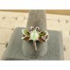 VINTAGE LINDE LINDY MINT GREEN STAR SAPPHIRE CREATED DRAGON FLY RING RP .925 SS #4 small image