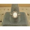 VINTAGE SIGNED LINDE LINDY SHELL WHITE STAR SAPPHIRE CREATED HALO RING RD PL SS #4 small image