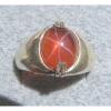 MEN&#039;S 10x8mm 3+ CT TRANS ORANGE LINDE LINDY STAR SAPPHIRE CREATED SECOND RING SS #1 small image