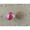 16X12MM 9+CT LINDE LINDY PINK STAR SAPPHIRE CREATED RUBY SECOND Q RING .925 SS #2 small image