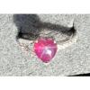 8X8MM HEART LINDE LINDY RED STAR RUBY CREATED SAPPHIRE  2ND RD PLT .925 SS RING #2 small image