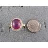 PMP LINDE LINDY TRANSPARENT RED STAR SAPPHIRE CREATED HALO RING YLGD PLT .925 SS #3 small image
