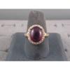 PMP LINDE LINDY TRANSPARENT RED STAR SAPPHIRE CREATED HALO RING YLGD PLT .925 SS #4 small image