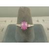 VINTAGE LINDE LINDY DUSKY ROSE STAR SAPPHIRE CREATED ACCENTD RING RD PLT .925 SS #4 small image