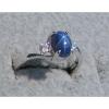 VINTAGE SIGNED LINDE LINDY CF BLUE STAR SAPPHIRE CREATED RING RD PLATE .925 S/S