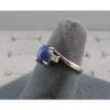 VINTAGE SIGNED LINDE LINDY CF BLUE STAR SAPPHIRE CREATED RING RD PLATE .925 S/S #4 small image
