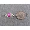 VINTAGE LINDE LINDY PINK STAR RUBY CREATED SAPPHIRE RING RHODIUM PLATE .925 S/S #5 small image